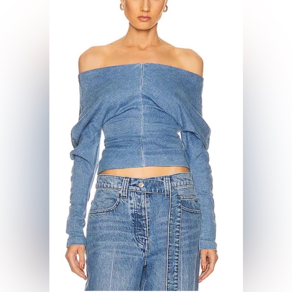 Stylish Off-Shoulder Blue Sweater